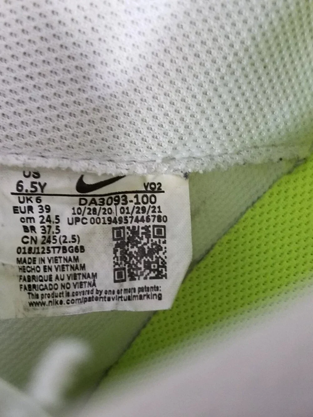 Nike Air Force 1 LV8 GS Size 6.5Y Indigo DA3093-100